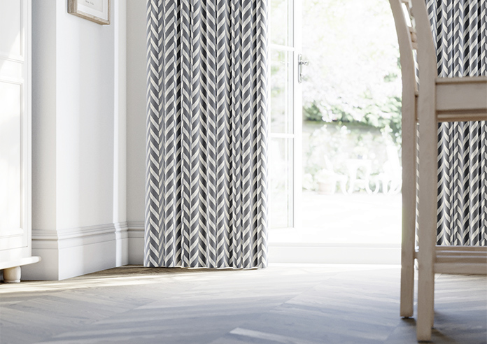 Chevron Stripe, Grey - Made to Measure Curtains - Image 5